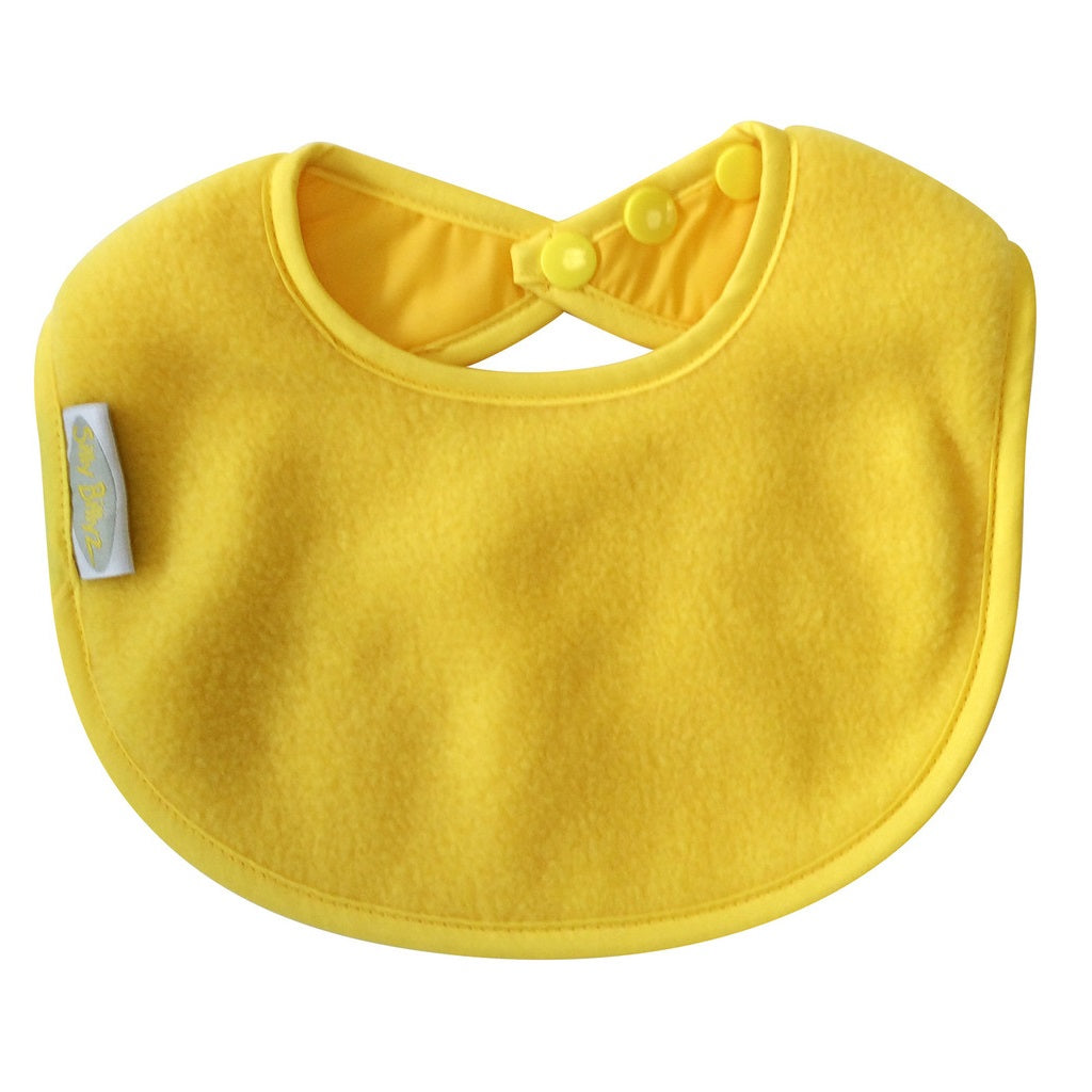 Silly Billyz waterproof Biblets are sized just right to be baby’s first bib. The absorbent fabrics will keep baby clean and dry, plus the triple snap closure means the Biblet grows with your baby