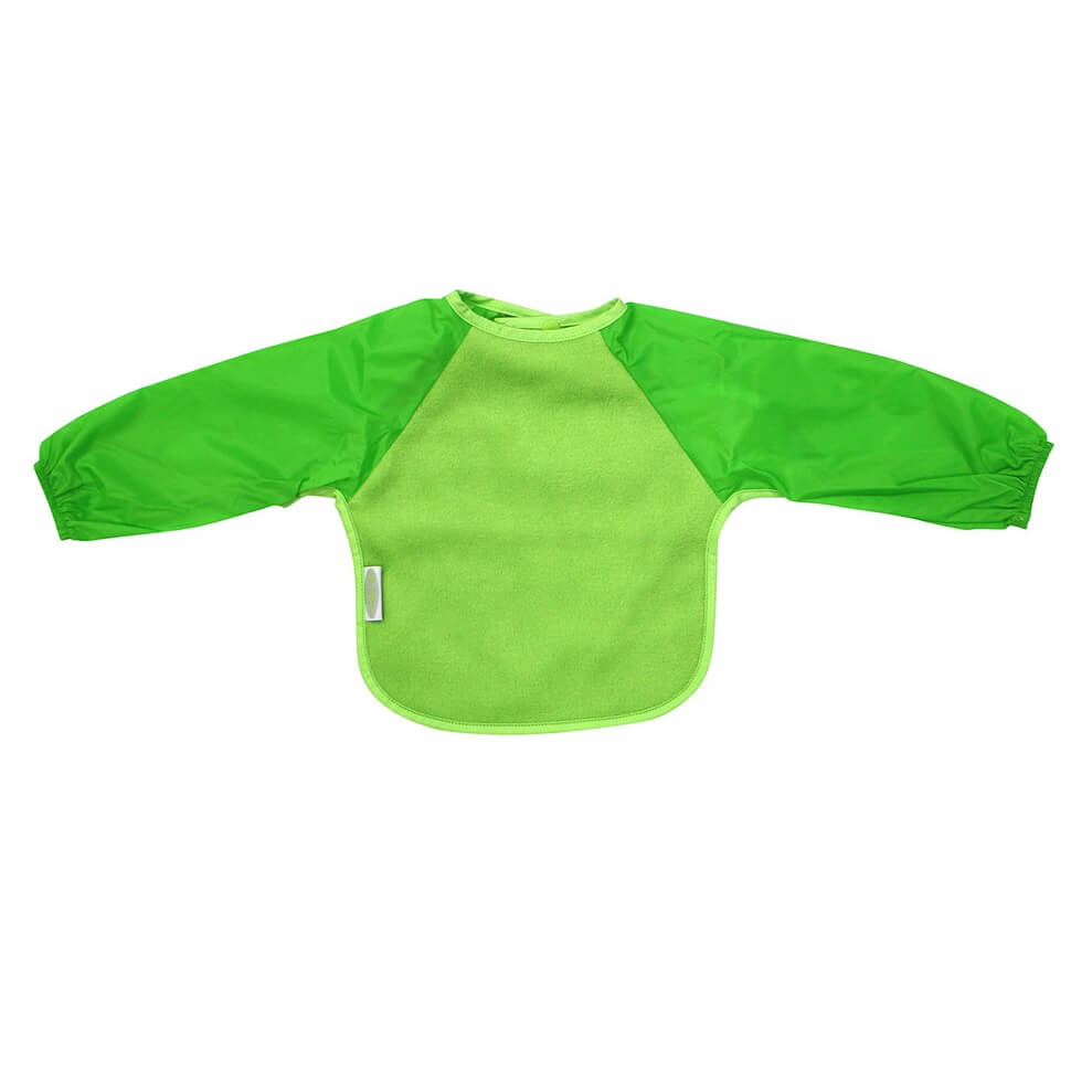 The Silly Billy Long Sleeve Bib is ideal for self feeders! The open back allows babies and kids to stay cool. With nylon backing and sleeves to protect clothes.