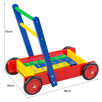 Measurement diagram showing the walker dimensions: 43cm high, 48cm long, and 30cm wide.