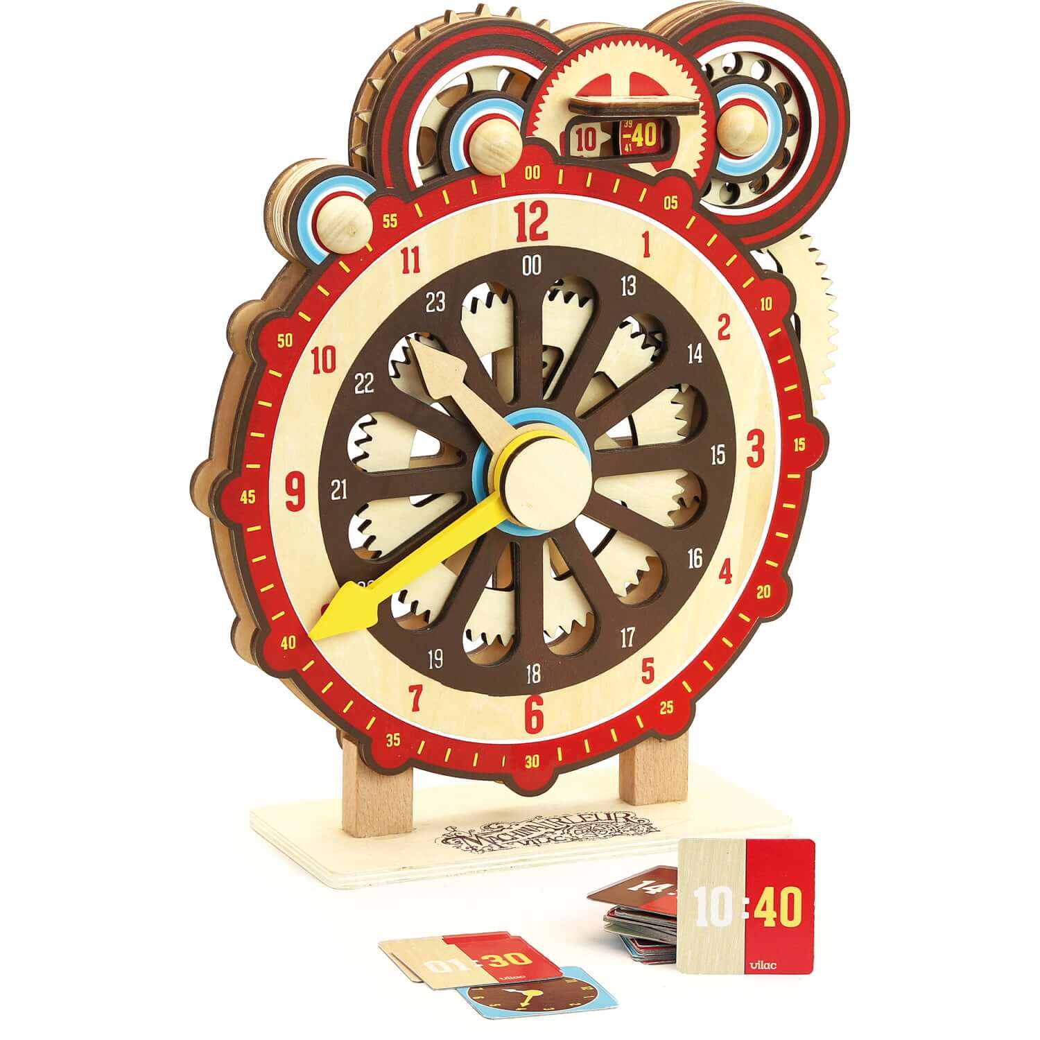 Explore time in a playful way with the Vilac Learning Clock. As your kiddo moves the minute hand, they'll see the digital dial respond – a fun learning experience that even comes with quiz cards to boost their knowledge. This clock isn't just about learning; it's also a nifty tool to enhance hand-eye coordination and dexterity in tiny hands.