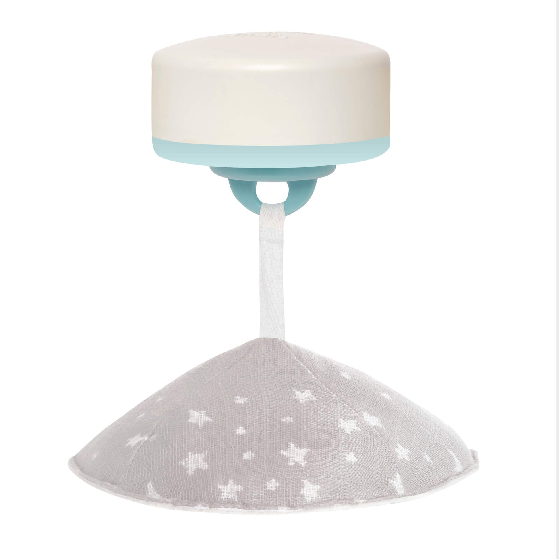Starry grey muslin mirror toy for visual tracking from the Aden + Anais Rising Star gym.