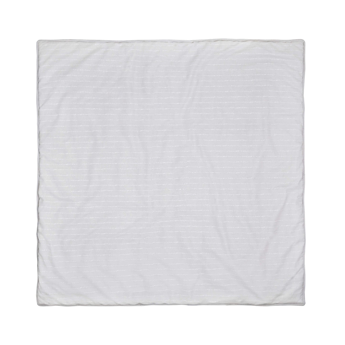 Back view of the aden + anais baby playmat showing the plain cotton canvas reverse side in neutral grey with subtle stitched lines.