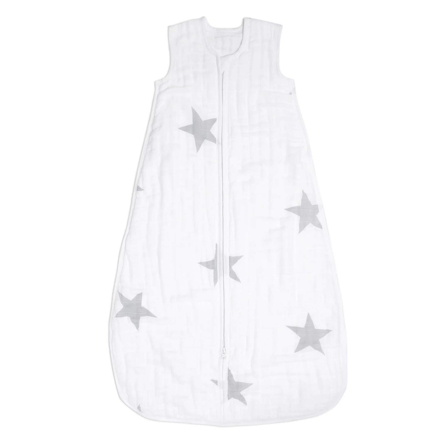 aden + anais 1.5 TOG mid-season sleeping bag in Twinkle star print. Soft, breathable cotton muslin sleep sack for babies, perfect for spring and autumn.
