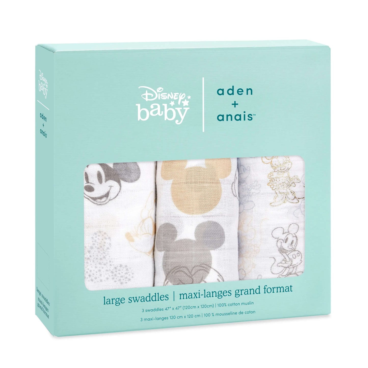 aden + anais Boutique Cotton Swaddle - 3pk (Mickey + Minnie)
