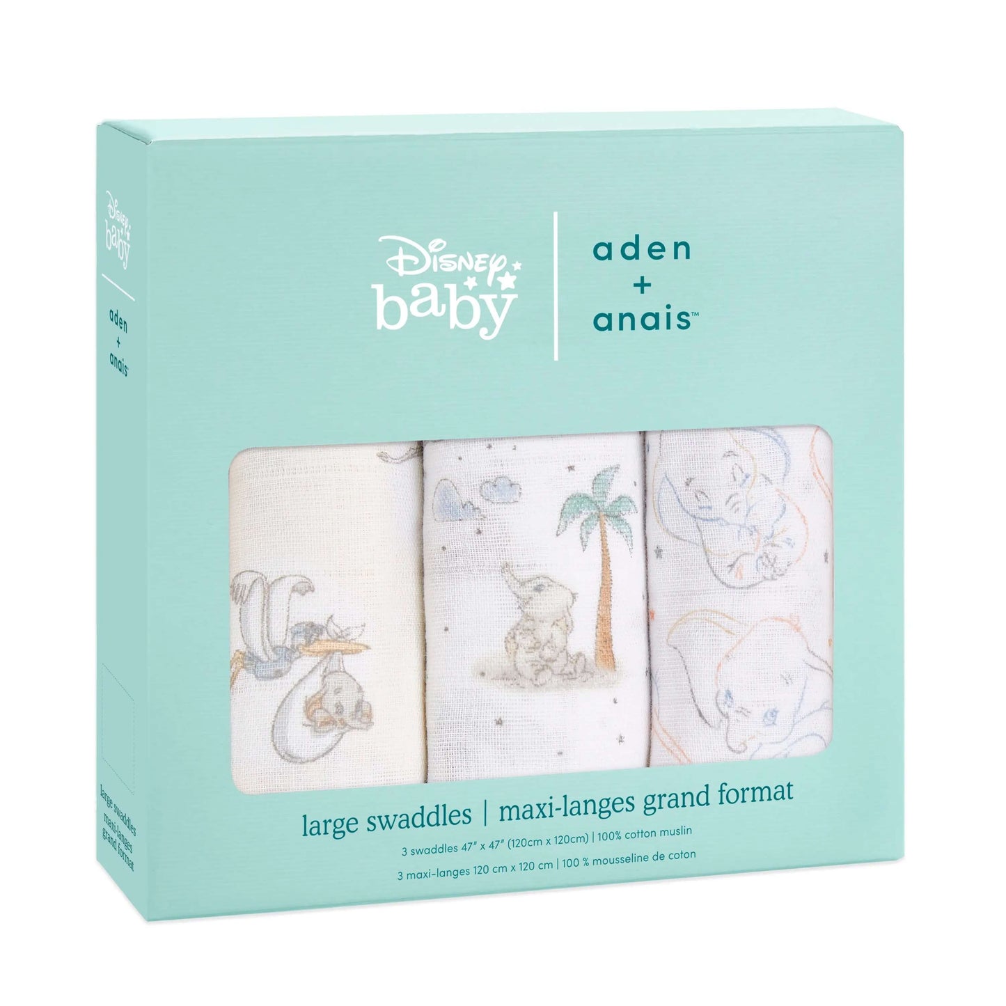 aden + anais Boutique Cotton Swaddle - 3pk (My Darling Dumbo)