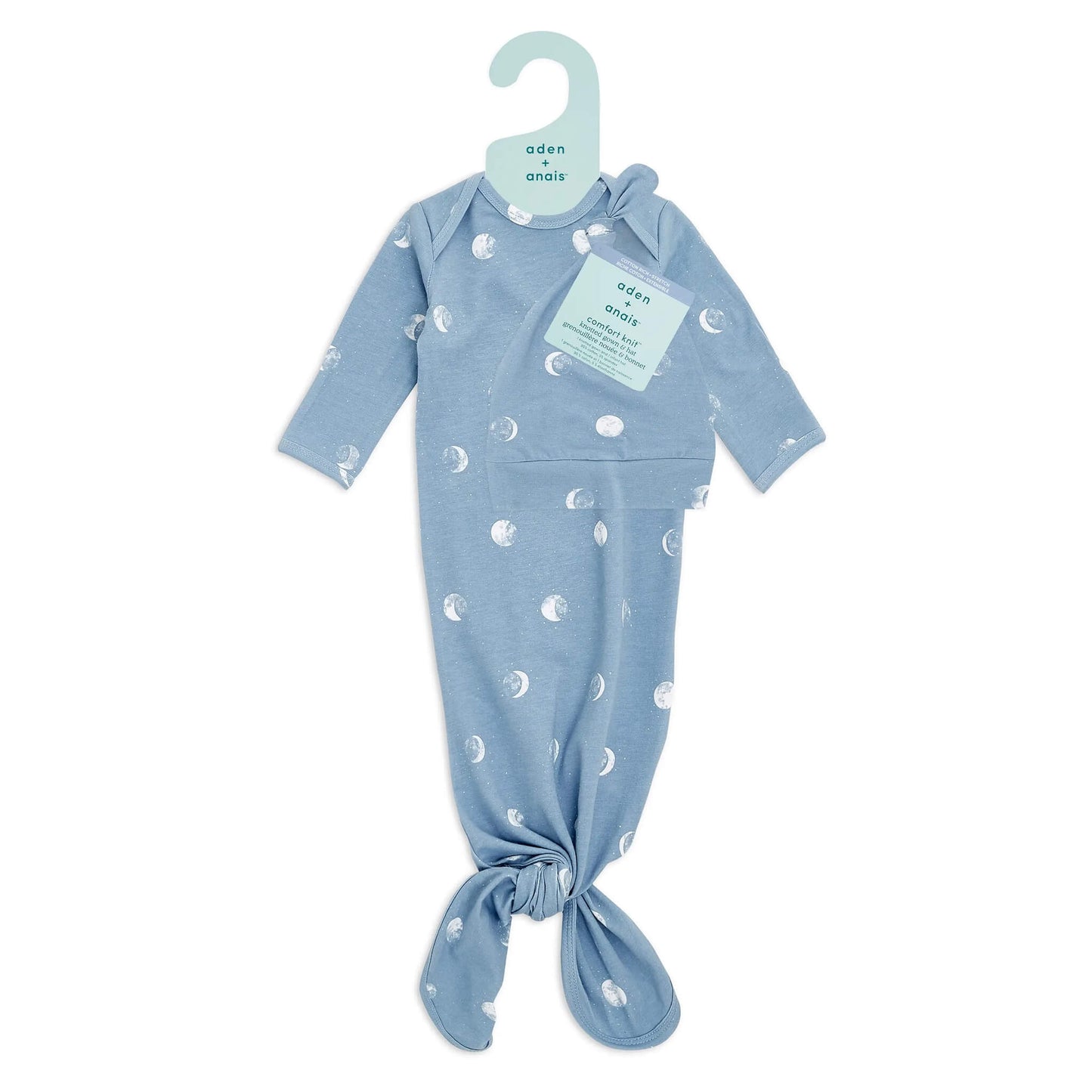 aden + anais Comfort Knit™ Gown & Hat Gift Set (Blue Moon)