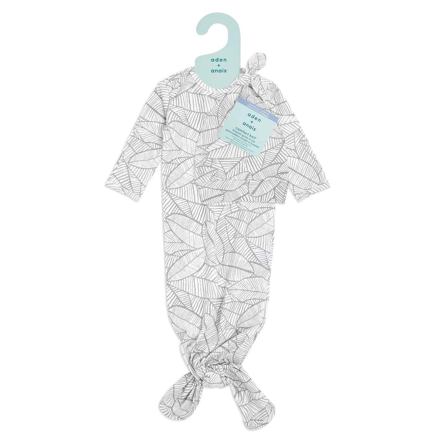 aden + anais Comfort Knit™ Gown & Hat Gift Set (Zebra Plant)