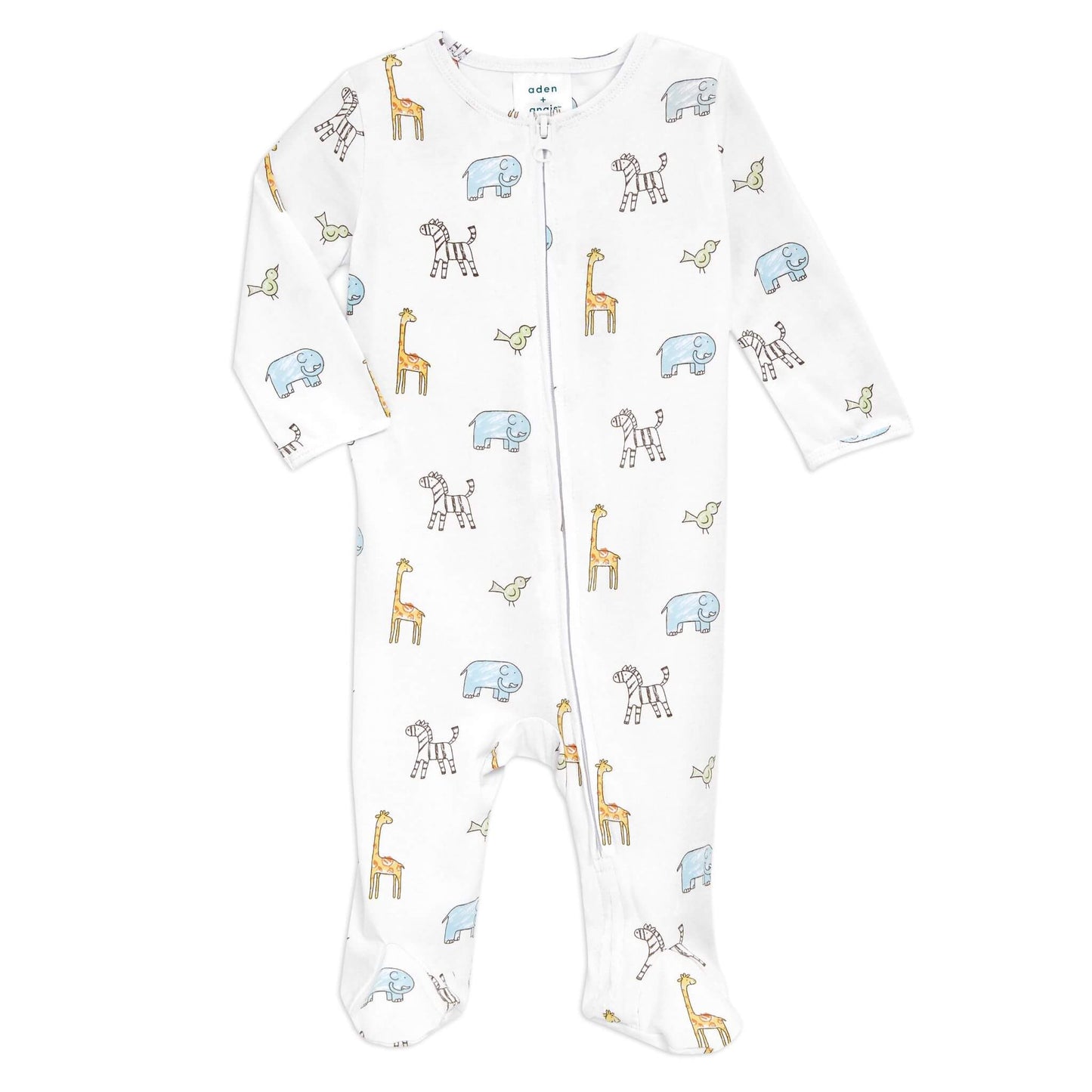 Super soft with just the right amount of stretch, the aden + anais baby footie offers maximum comfort and security. Featuring a functional “top to toe” zip for easy nappy changes.