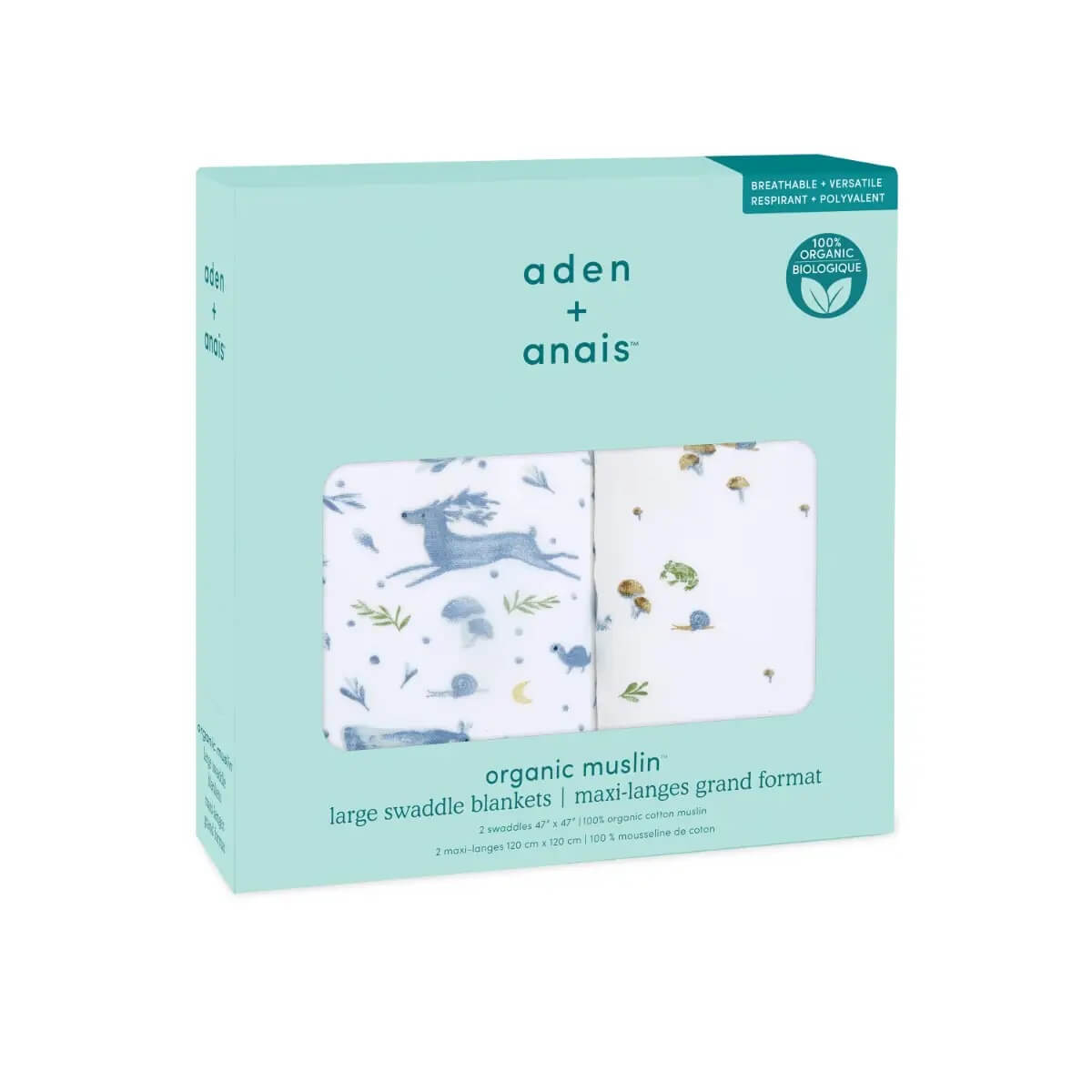 aden + anais Organic Cotton Swaddles - 2pk (Outdoors)