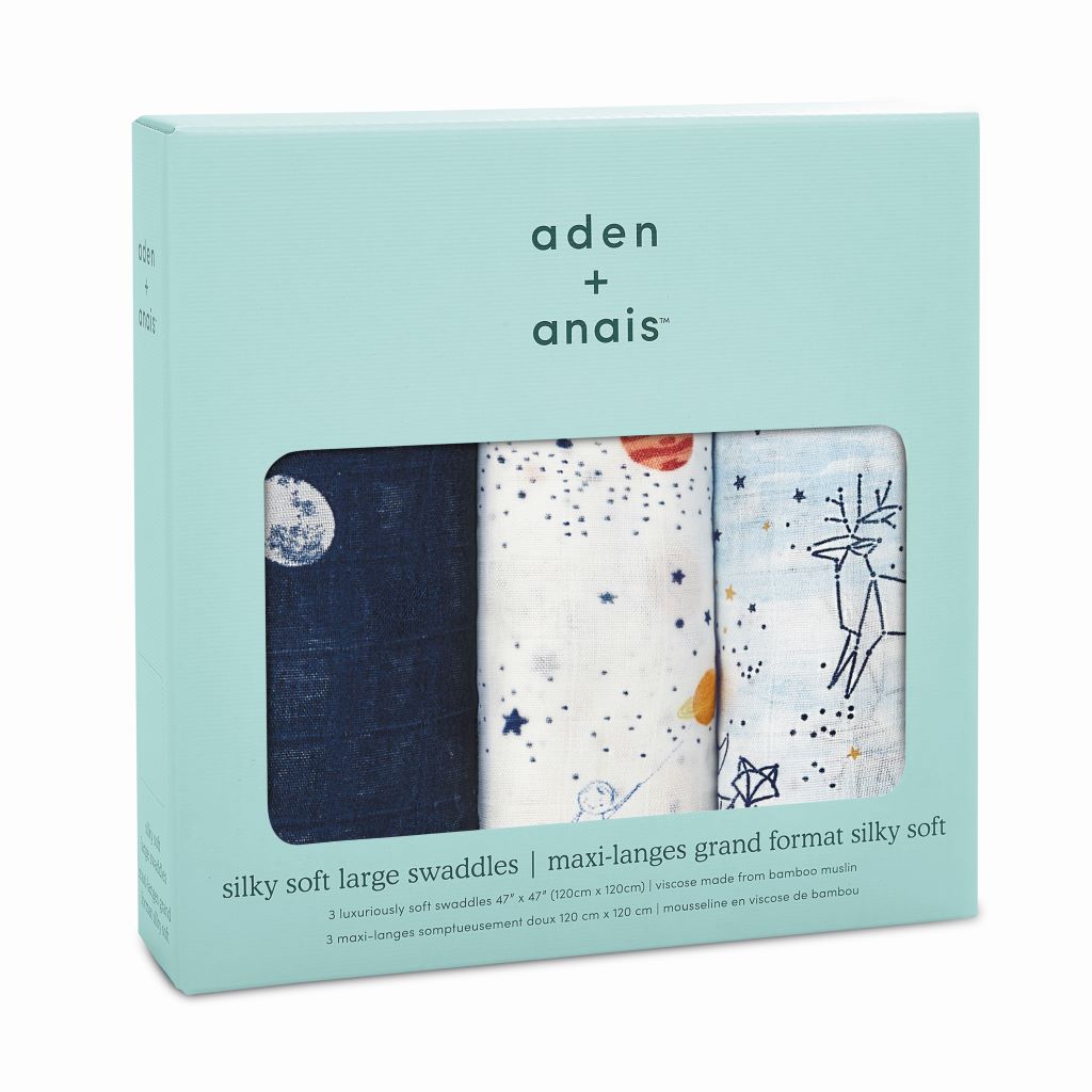 aden + anais Boutique Silky Soft Swaddle - 3pk (Stargaze)