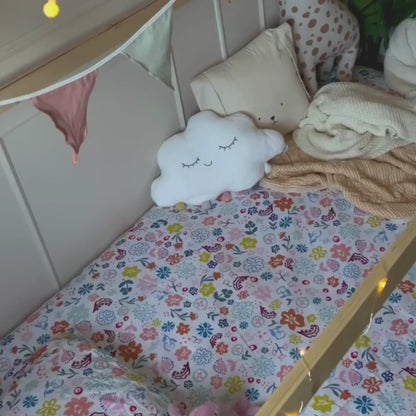 Kabode Organic Cotton Cot Bed Fitted Sheet (Floral)