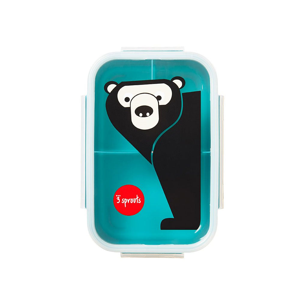 Kids Lunch Box with separated compartments and snap on lid. 3 Sprouts Bento Box with Lion image. Pack easy, healthy meals on the go with the 3 Sprouts Lunch Bento Box! The leak proof design even allows you to pack wet foods like yogurt and dips.