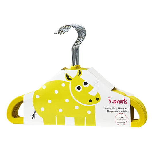 Sized right for small garments, the 3 Sprouts Hangers are perfect for brightening up your baby's closet. The non-slip, velvety finish keeps clothes in their place – stopping even the tiniest items from slipping off the hanger.