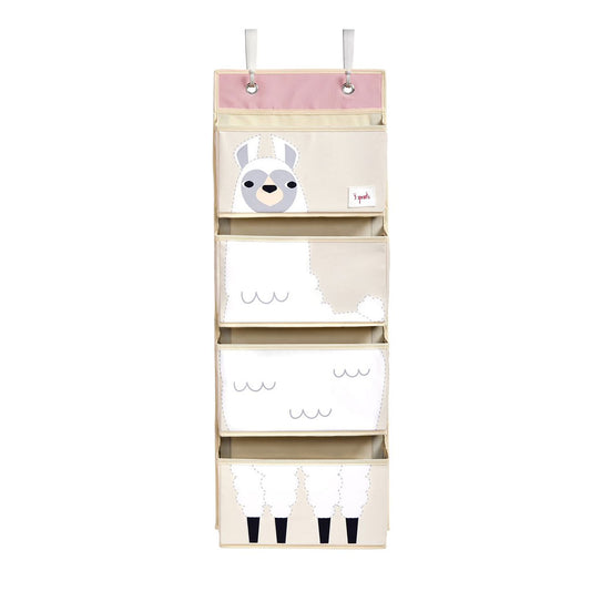 The 3 Sprouts hanging wall organiser is the perfect solution for clearing up all those small items that add up to one big mess. The hooks are included so its easy to hang.  The organiser has 4 generous pockets. Ideal for nappies in the nursery, precious art projects or those tiny ‘gotta find it now’ toys, the 3 Sprouts hanging wall organiser helps you find a place for even the smallest of things.