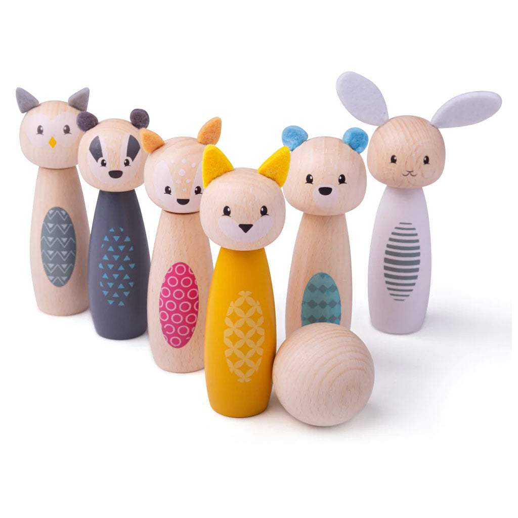 These wooden animals are perfect for helping kids’ develop excellent hand/eye coordination as well as fine motor skills. The skittle game is also ideal for developing basic numeracy skills as little ones can work out many skittles are left for them to knock down.