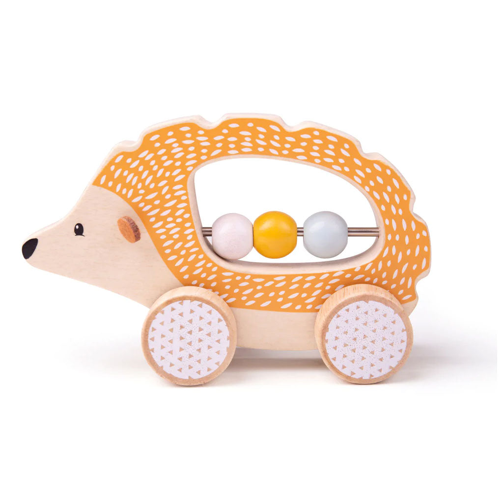 This cute and colourful wooden hedgehog is waiting for its favourite little person to take it for a spin across the playroom! The mini abacus in the hedgehogs’ tummy helps tots learn to count, and its four smooth wooden wheels are ideal for helping kids’ develop their mobility and coordination skills.