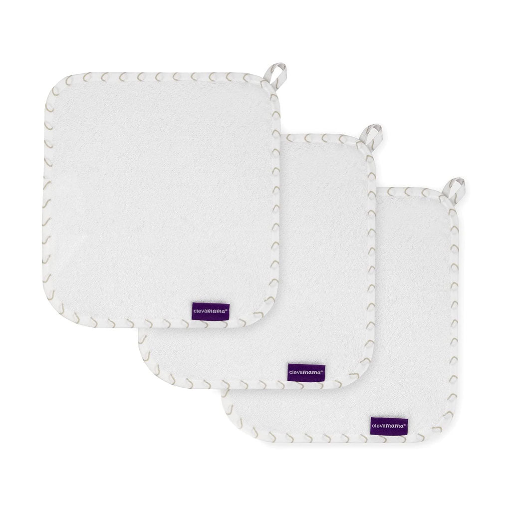 These beautiful quality baby washcloths are baby bath essentials, made with silky soft bamboo fibre and cotton so they’re naturally anti-bacterial, pH balanced and more absorbent than pure cotton alone. The handy loop means they can be hung up to help them dry more quickly.