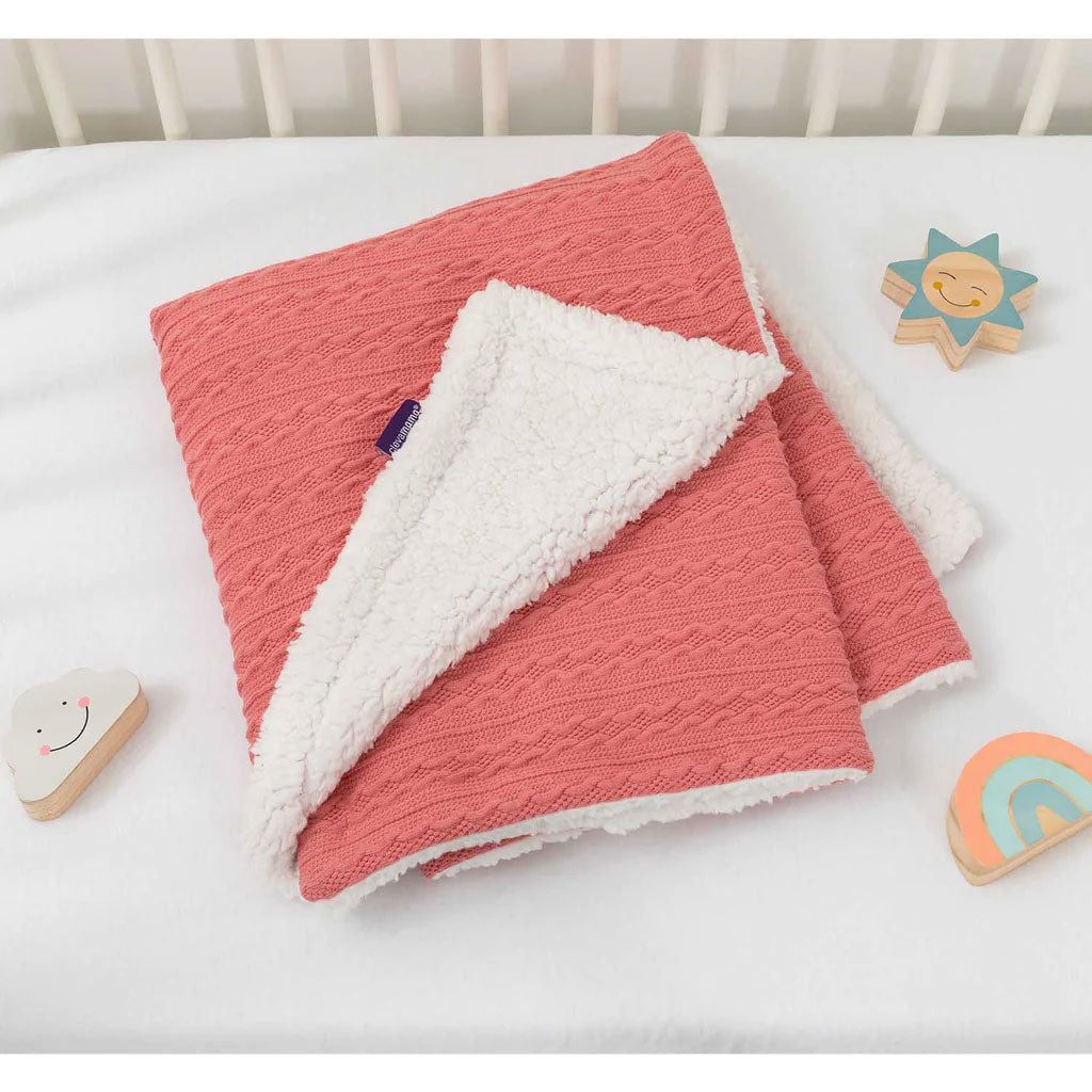 Clevamama Luxe Sherpa Baby Blanket (Pink)