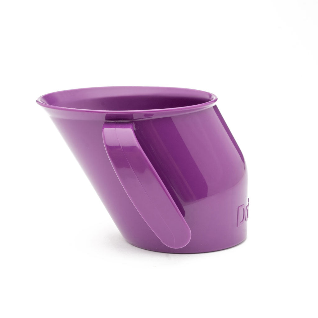 The Doidy Cup is the uniquely slanted open training cup to help infants during weaning. The two-handled Doidy Cup, has been scientifically designed with a unique slant in order to teach infants to drink from a rim, NOT a spout or teated bottle.