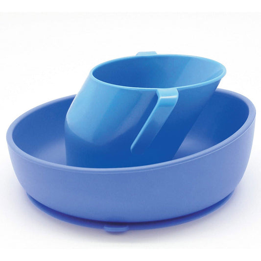 Doidy Weaning Set for Babies and Toddlers by Bickiepegs . Slanted Training Sippy Cup and Non-Slip Silicone Suction Bowl.