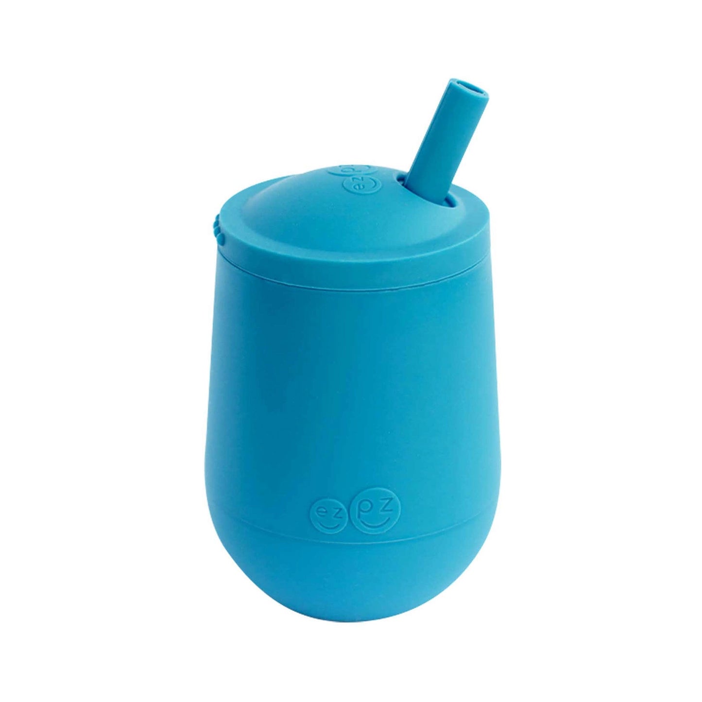 The EzPz Mini Cup + Straw Training System is designed to fit a toddler's mouth and hands, so they can learn to use a cup and handle a straw. Made from soft food grade silicone to protect developing teeth and gums. 