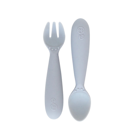 Learning to self-feed is an important developmental milestone, and the Ezpz Mini Utensils are designed to help toddlers learn how to eat with a spoon (scooping) and fork (piercing).  The Mini Spoon and Fork are the most functional, developmentally appropriate toddler utensils on the market.
