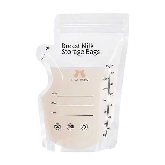 Large capacity pack of 30 milk storage bags; Each bag holds 250ml liquid; Refrigerator and freezer safe; Self-standing bags with an easy pour spout