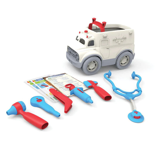 This delightful Ambulance and Doctor's Kit has everything young doctors need to nurse sick teddies and poorly dolls back to health. Race to the scene in the ambulance and use the 6 check-up tools to help the poorly patient.