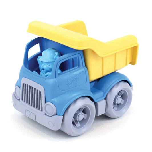 This chunky and durable yellow and blue truck toy has a classic open-box bed for dumpings loads of sand, stones, or toys. Ideal for the sandpit or toy box.
