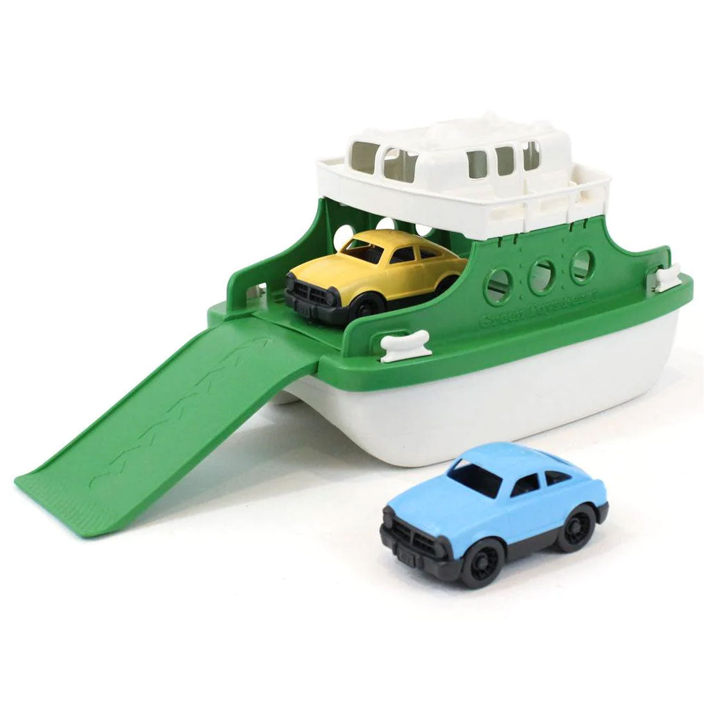 A realistic ferry water toy, the open top deck has two small benches on each side, as well as eleven windows looking down into the main level.