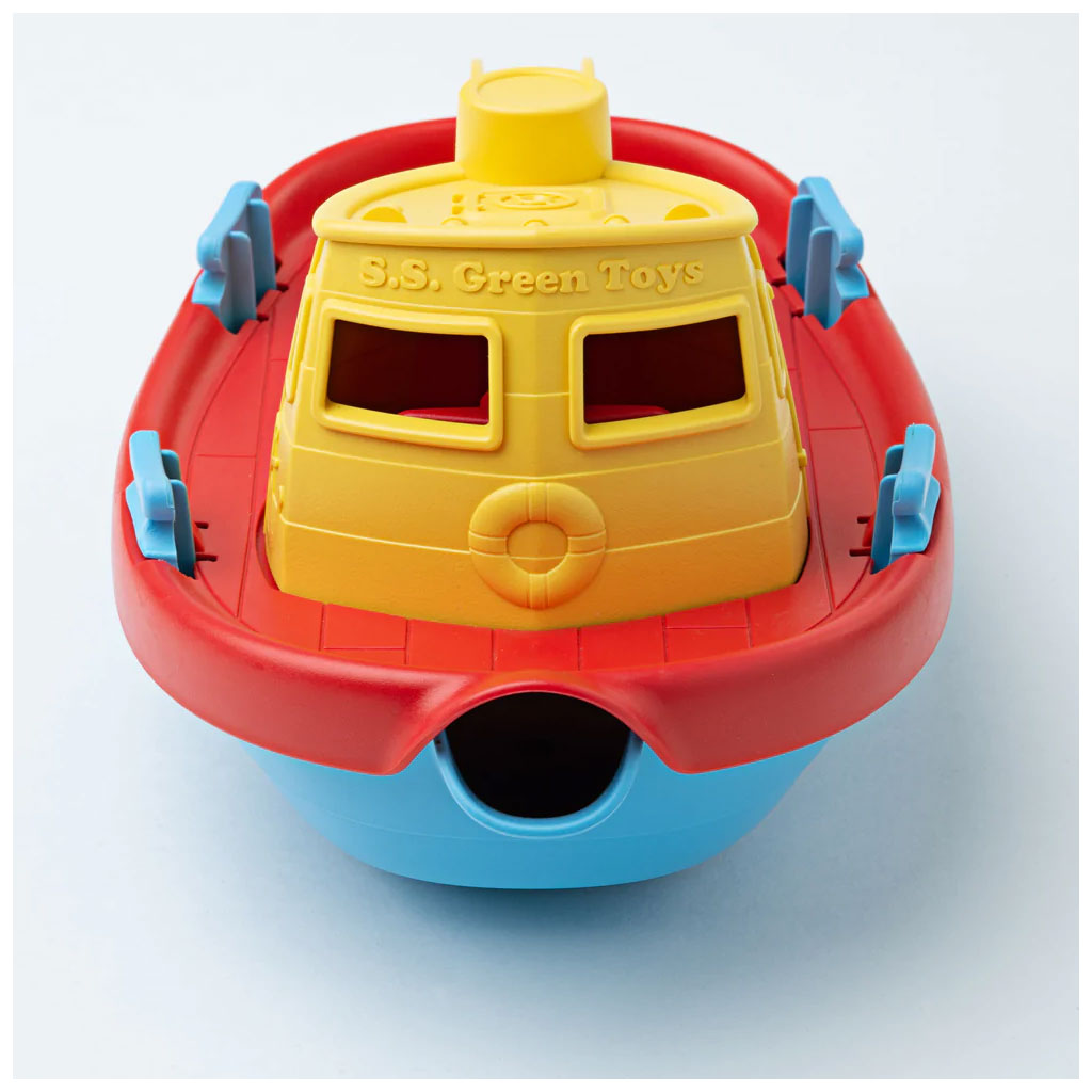 This colourful Tug Boat floats great, and has a wide spout to scoop and pour water.