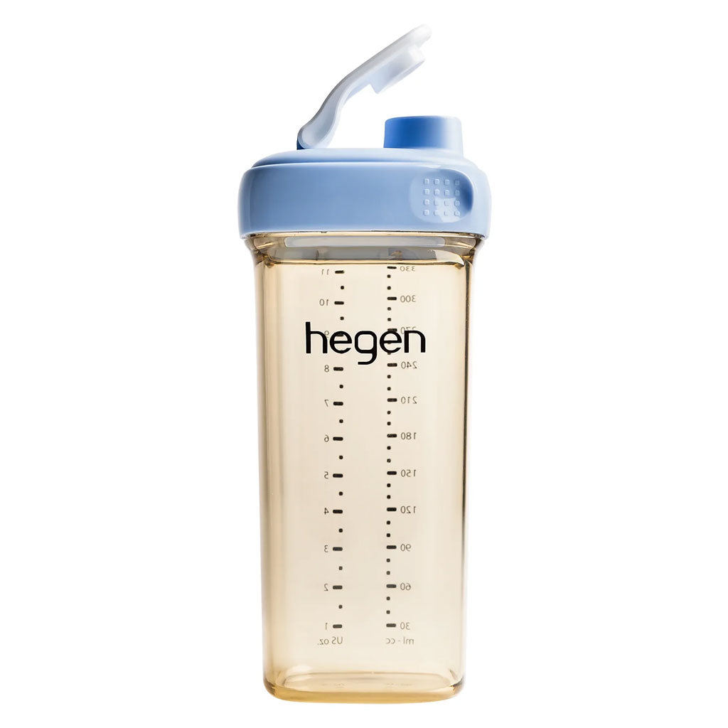 Hegen PCTO™ Drinking Bottle PPSU, 330ml/11oz is the world’s first drinking bottle with a unique one hand close. Useful for parents with their hands full, no screw threads, just Press-to-Close and Twist-to-Open!