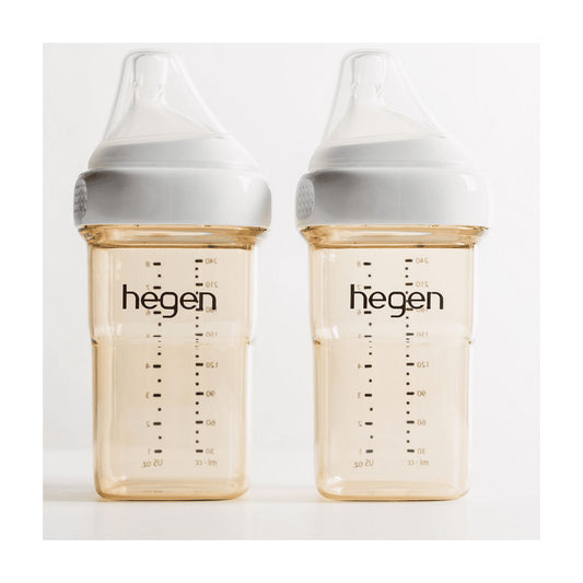 Hegen’s “softsquare” baby bottle design delivers a myriad of benefits – these innovative, ergonomically shaped bottles are easier for baby to hold. Stackable feeding bottles nestle together when empty and stack neatly when filled, optimising storage space in the freezer or a mother’s bag. 