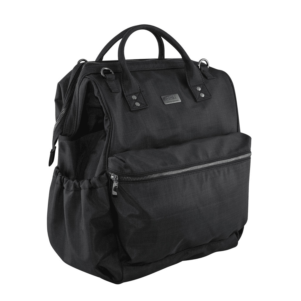 Isoki Byron Backpack Changing Bag (Black Nylon)