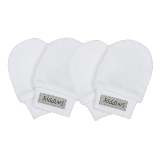 Pack of 2 Organic Cotton Scratch Mitts for warmth. Helps  prevent baby scratching their face.