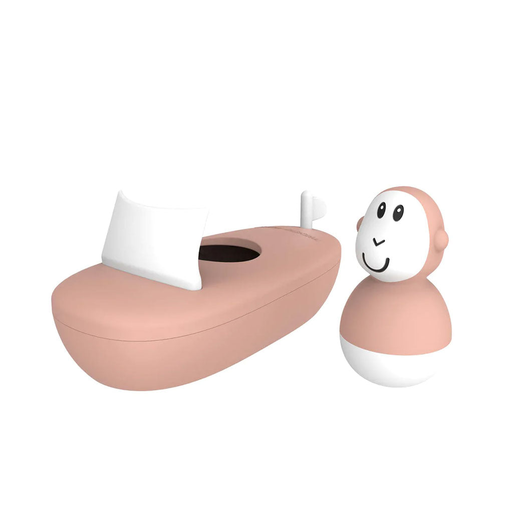 The Matchstick Monkey Bathtime Boat Set promises to provide endless bathtime fun. Soft to touch and ergonomically designed, the boat set is built to encourage early development, imaginative play and hone fine motor skills