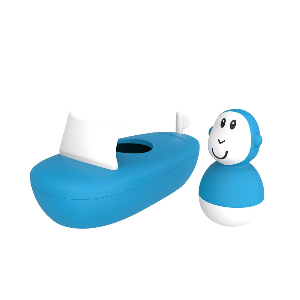 The Matchstick Monkey Bathtime Boat Set promises to provide endless bathtime fun. Soft to touch and ergonomically designed, the boat set is built to encourage early development, imaginative play and hone fine motor skills.