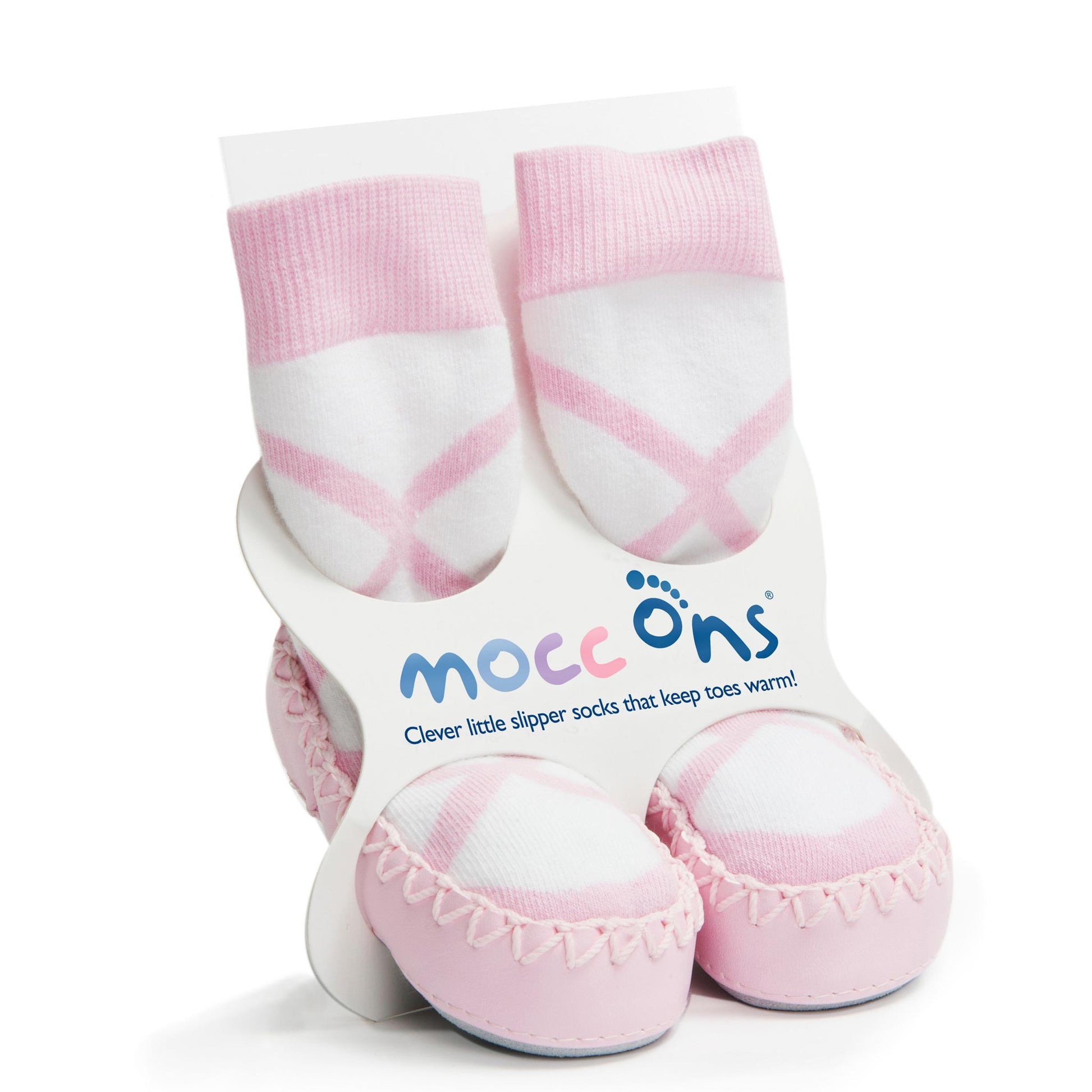 Mocc ons are moccasin style slipper socks that ensure babies and toddlers have warm and comfortable feet throughout the year.