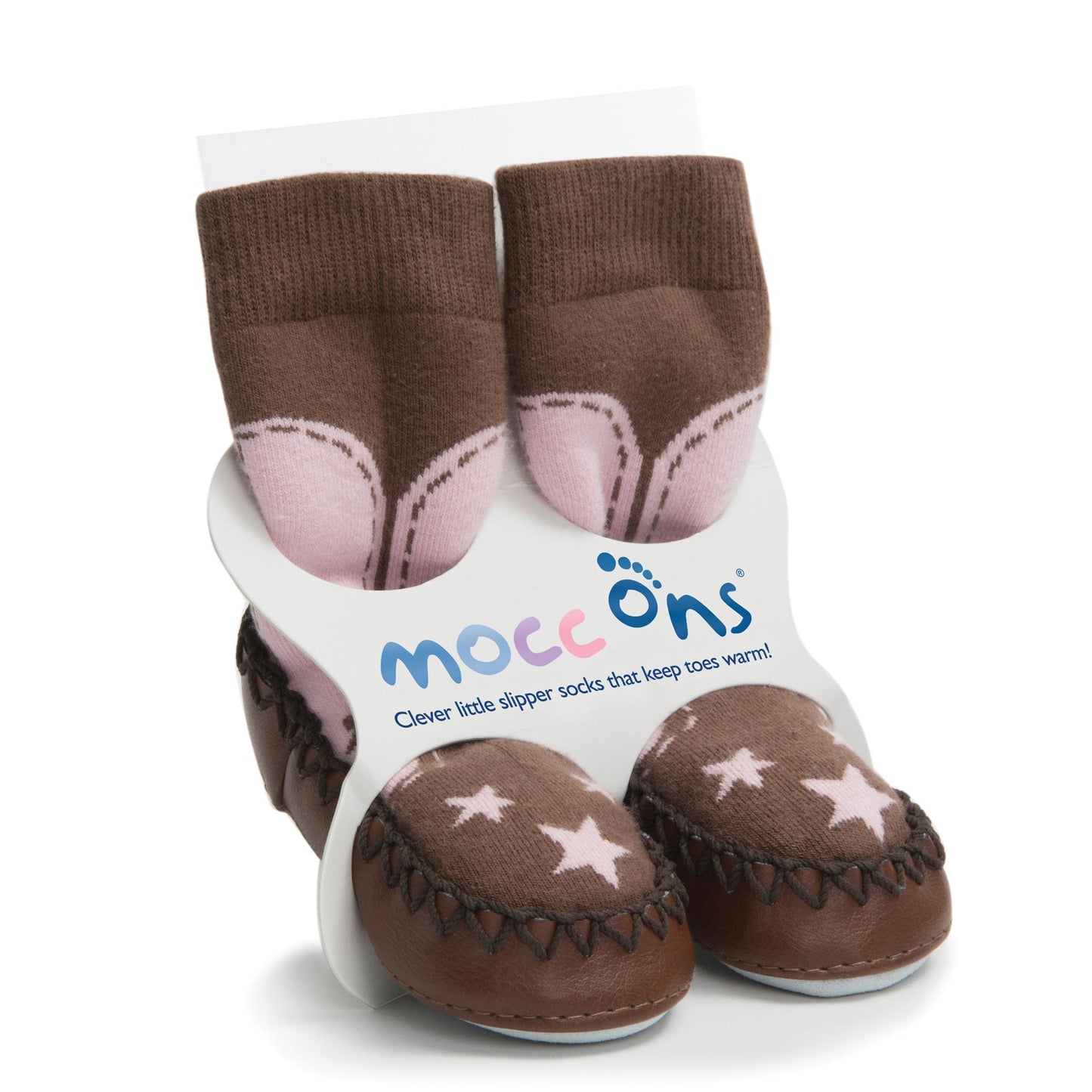 Moccasin style slipper socks that ensure babies and toddlers have warm and comfortable feet throughout the year.