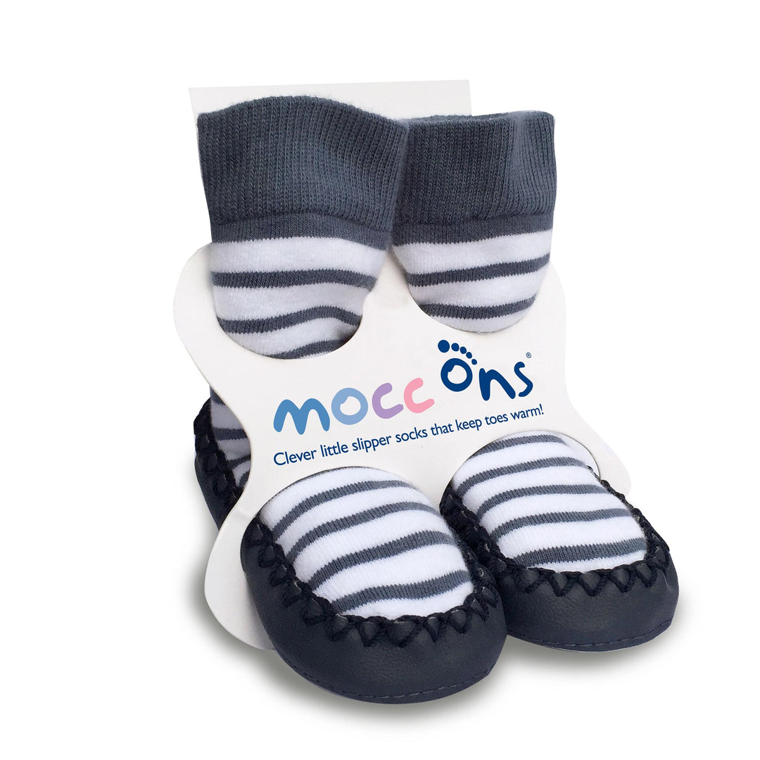 Mocc Ons Slipper Socks (Nautical Stripe) – Bebeco