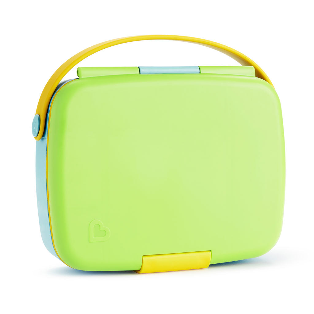 5 divided compartments ensure that foods won’t touch and are just the right mix of sizes for a kid-friendly, nutritious meal. The toddler bento lunchbox even comes with its own set of stainless steel toddler utensils that snap right onto the lid.
