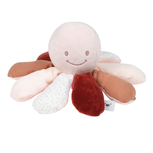 This little octopus from Nattou offers textures and lovely soft features to keep your little one comforted and entertained.  As little one grows, aid their development with crinkly textures, rattles, squeakers and different fabrics. 