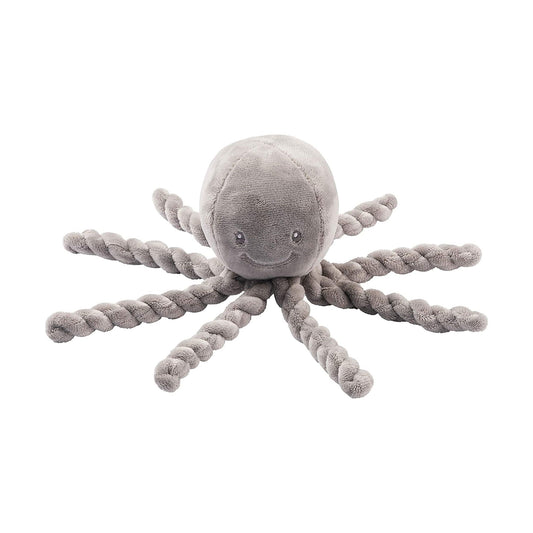 Piu Piu the octopus is a cuddly character from Nattou that comes in various soft and calming colours. Little ones will love to stroke, pull and twirl the tentacles.