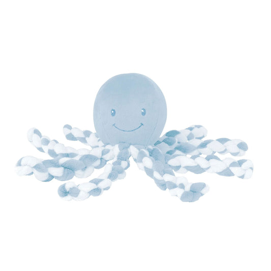 Piu Piu the octopus is a cuddly character from Nattou that comes in various soft and calming colours. Little ones will love to stroke, pull and twirl the tentacles.