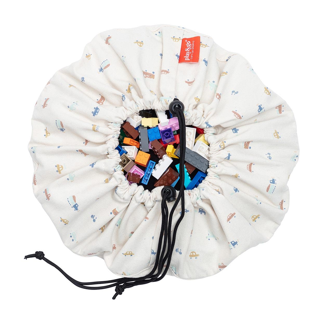 Play&Go toy storage bags are made of 70% cotton 30% polyester and they are easy to maintain.