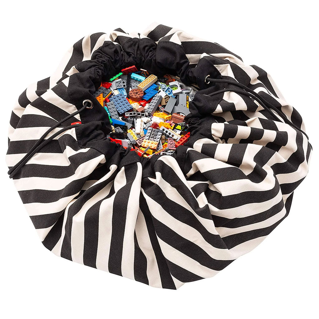 Play & Go Toy Storage Bag (Designs) Stripe Black