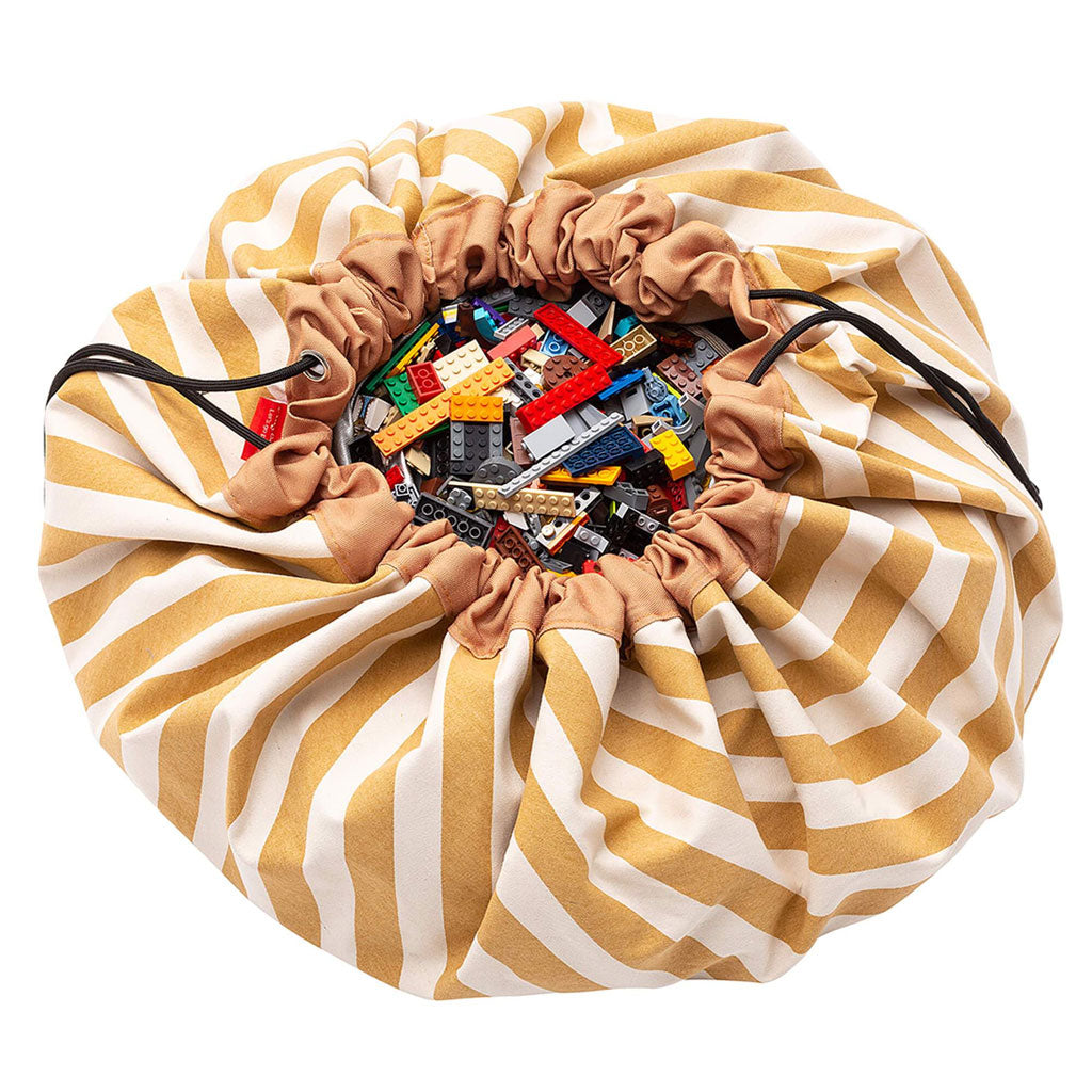 Play & Go Toy Storage Bag (Designs) Stripe Mustard