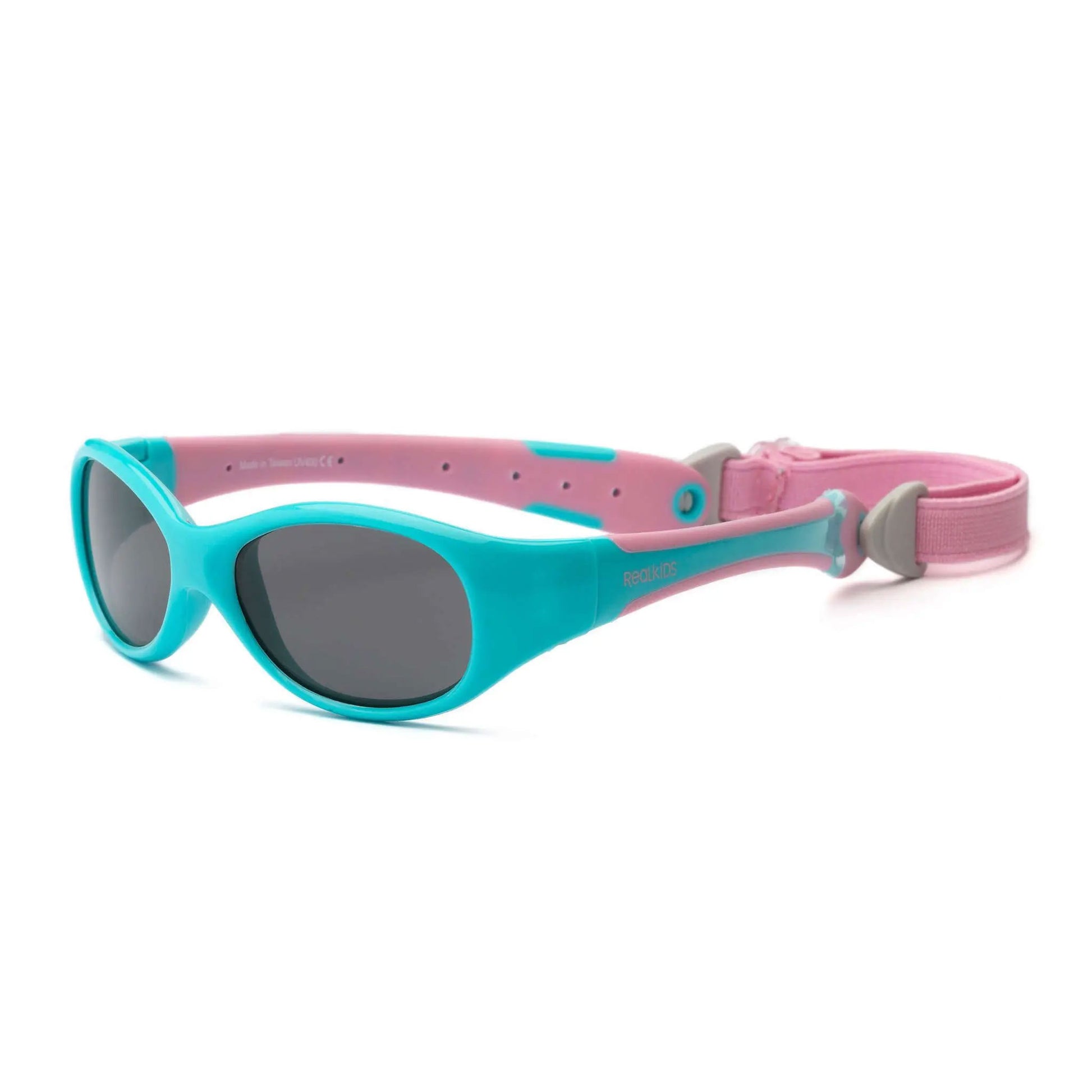 Real Shades Explorer Sunglasses for babies and young children. Unbreakable, 100% UVA UVB Protection. Features a wraparound frame that is perfect for minimising peripheral light.
