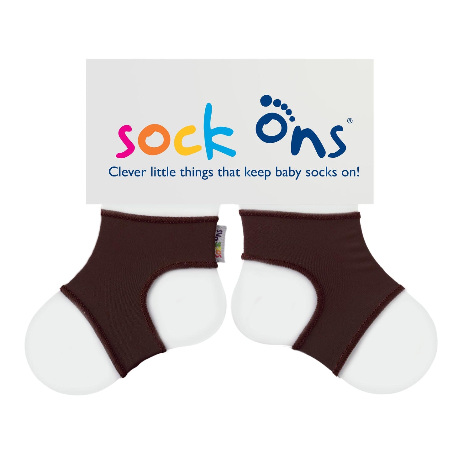 Made of soft, stretchy material, Sock Ons are designed to fit over regular socks, keeping them firmly in place no matter how hard your baby kicks and tugs.
