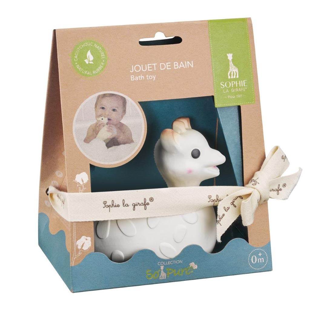 Natural rubber duck. Ideal for entertaining your baby in the bath! This healthy toy is made of 100% natural rubber, derived from rubber tree sap, and food-grade paint.
